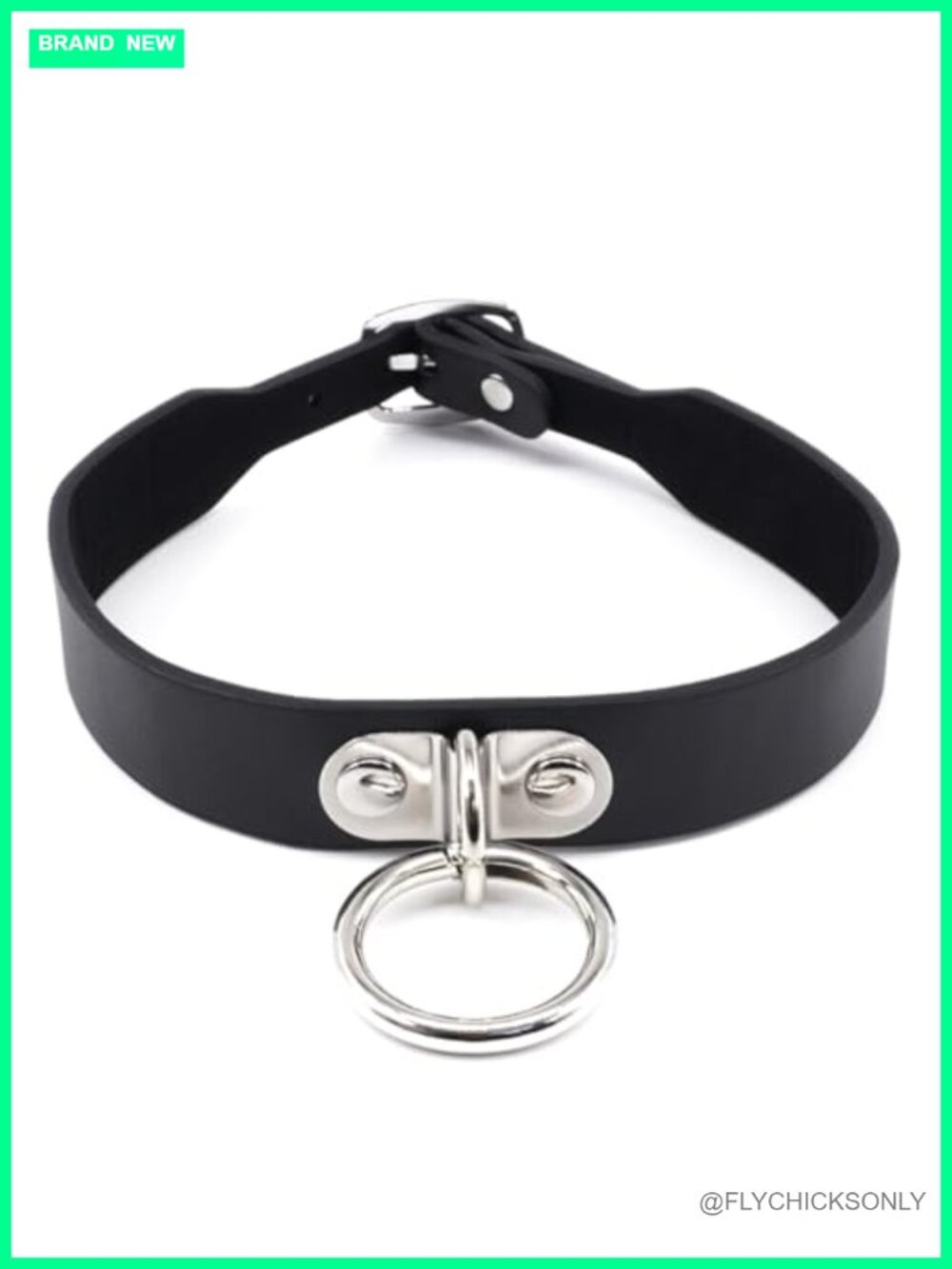 Punk Style Black Leather Choker Necklace Adjustable Faux Leather Collar